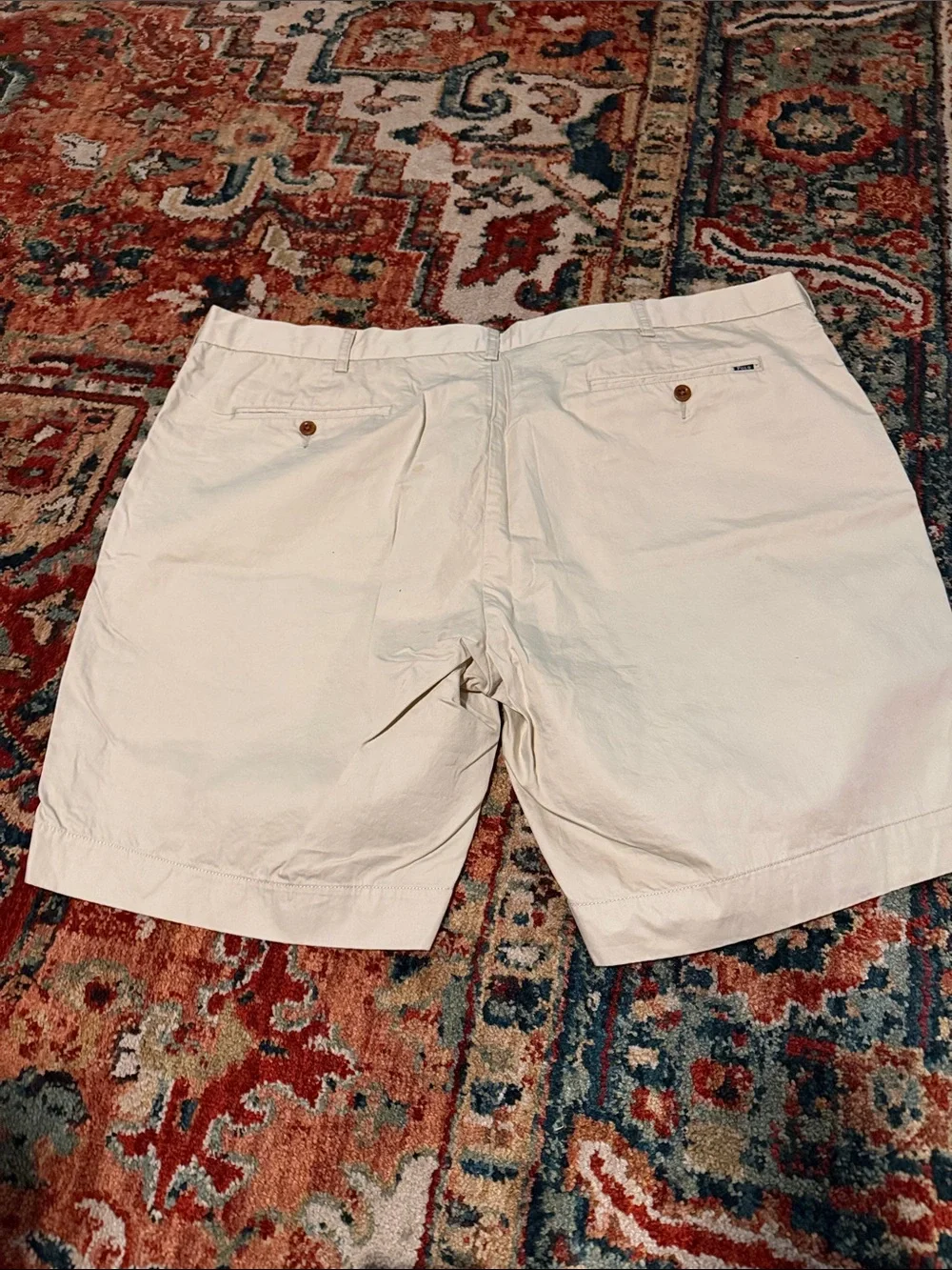 Polo by Ralph Lauren Light Cream Flat-Front Chino Shorts